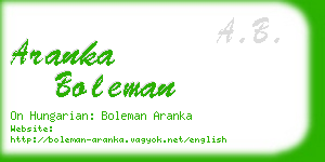 aranka boleman business card